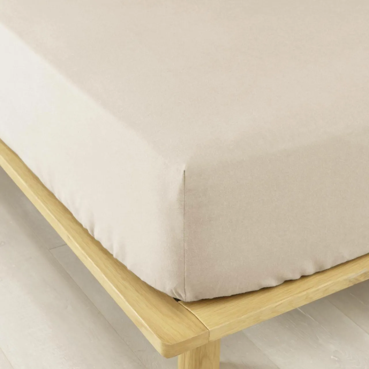 EMINZA Drap housse flanelle de coton (90 x 190 cm) Nina Beige Best