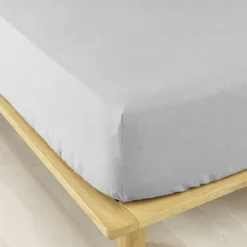 EMINZA Drap housse flanelle de coton (90 x 190 cm) Théa Gris clair Online
