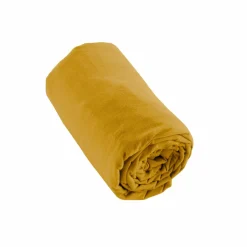 EMINZA Drap housse flanelle de coton (90 x 200 cm) Nina Jaune ocre Clearance