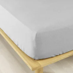 EMINZA Drap housse flanelle de coton (160 x 200 cm) Nina Gris clair Best