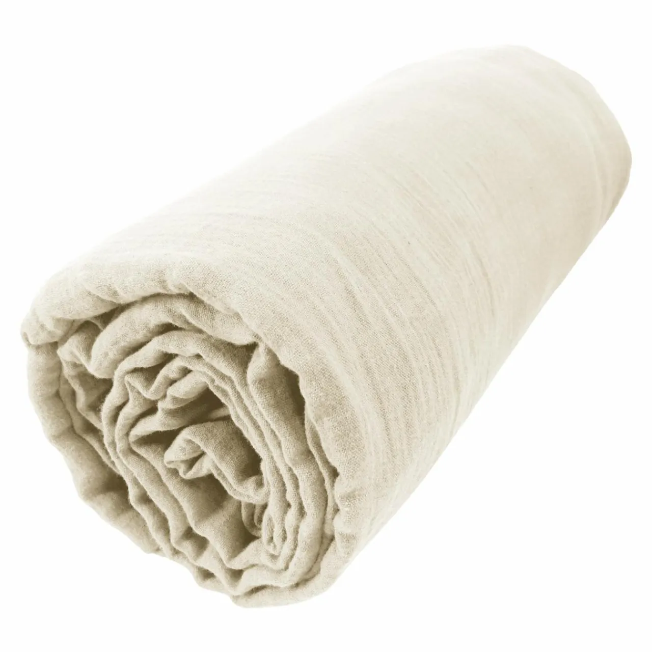 EMINZA Drap housse gaze de coton (180 x 200 cm) Gaïa pampa Beige Online