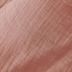 EMINZA Drap housse gaze de coton (160 x 200 cm) Gaïa Rose Pêche Hot