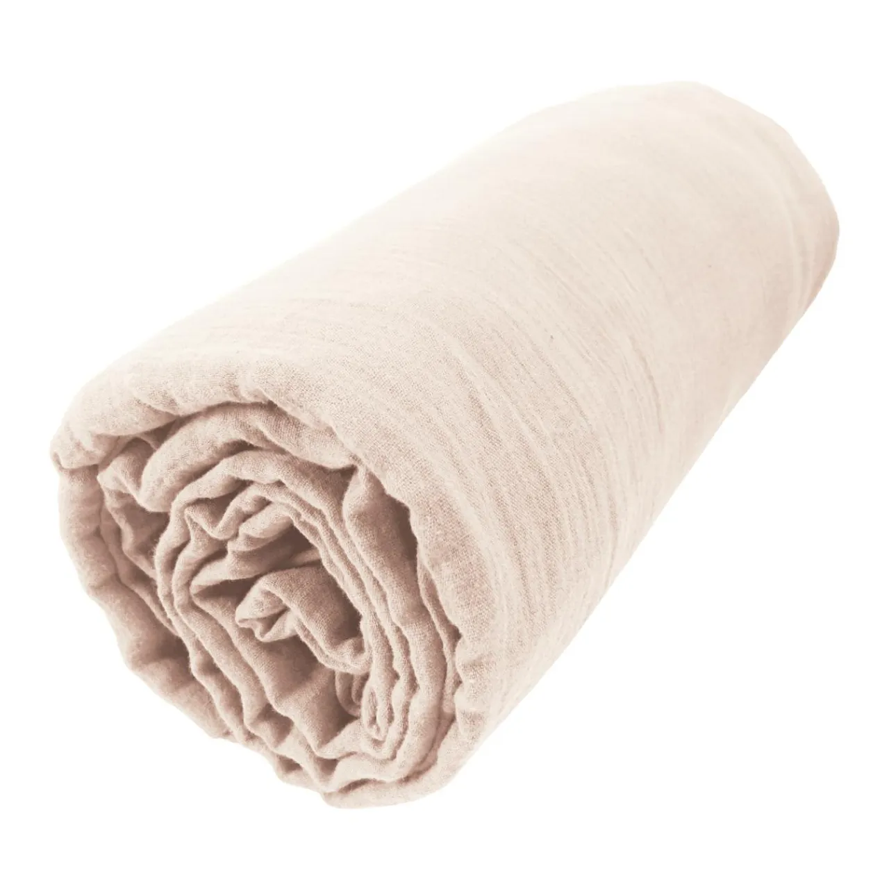 EMINZA Drap housse gaze de coton (140 x 190 cm) Gaïa Rose poudré Hot