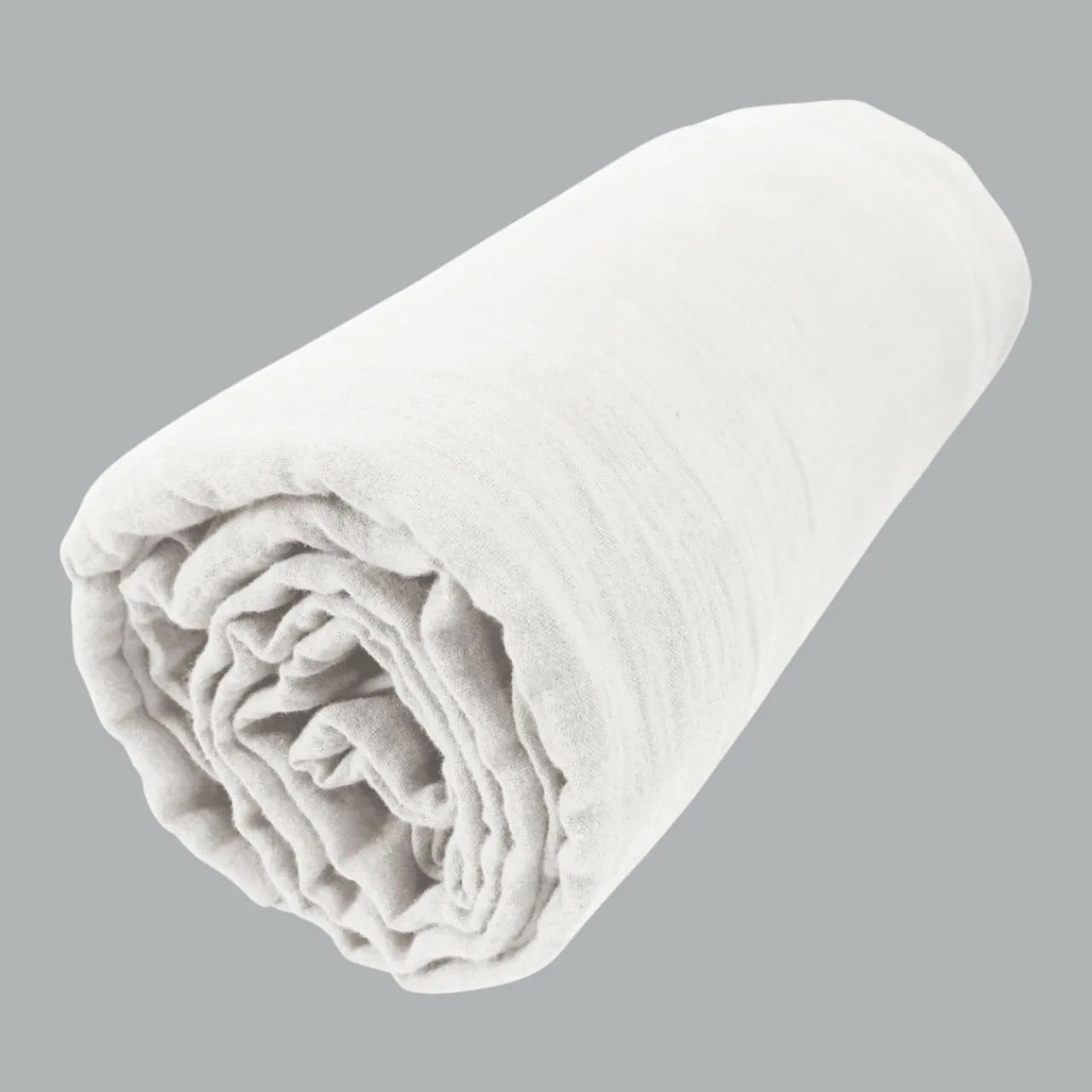 EMINZA Drap housse gaze de coton (90 x 190 cm) Gaïa chantilly Blanc Hot