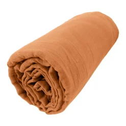EMINZA Drap housse gaze de coton (90 x 200 cm) Gaïa Abricot Clearance