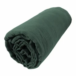EMINZA Drap housse gaze de coton (90 x 200 cm) Gaïa Vert sapin Clearance