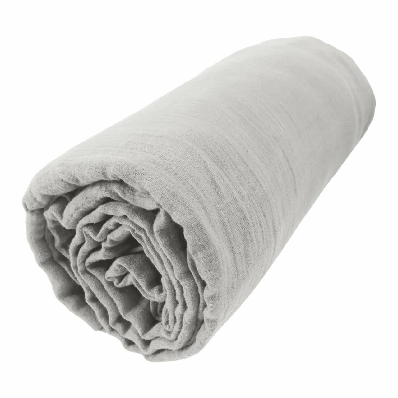 EMINZA Drap housse gaze de coton (140 x 200 cm) Gaïa Gris nuage Gris clair Online