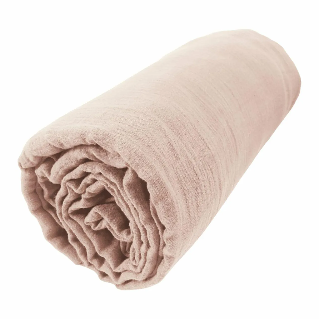 EMINZA Drap housse gaze de coton (200 x 200 cm) Gaïa Rose poudré Clearance