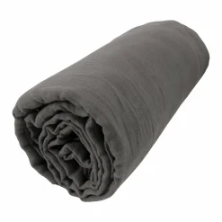 EMINZA Drap housse gaze de coton (200 x 200 cm) Gaïa Gris granit Gris foncé Best