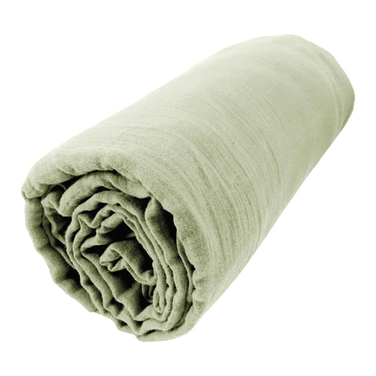 EMINZA Drap housse gaze de coton (200 x 200 cm) Gaïa Vert tilleul