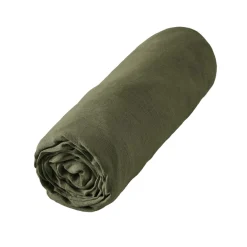EMINZA Drap housse lin lavé (160 x 200 cm) Louise Vert romarin Sale