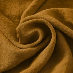 EMINZA Drap housse lin lavé (180 x 200 cm) Louise Caramel