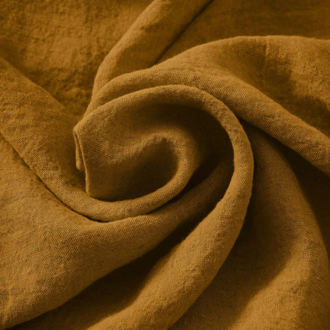 EMINZA Drap housse lin lavé (180 x 200 cm) Louise Caramel
