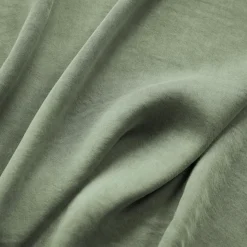 EMINZA Drap housse lyocell Tencel™ lavé (90 x 200 cm) Olivia Vert romarin