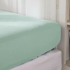 EMINZA Drap housse percale de coton (140 x 200 cm) Cali Vert Eucalyptus Outlet