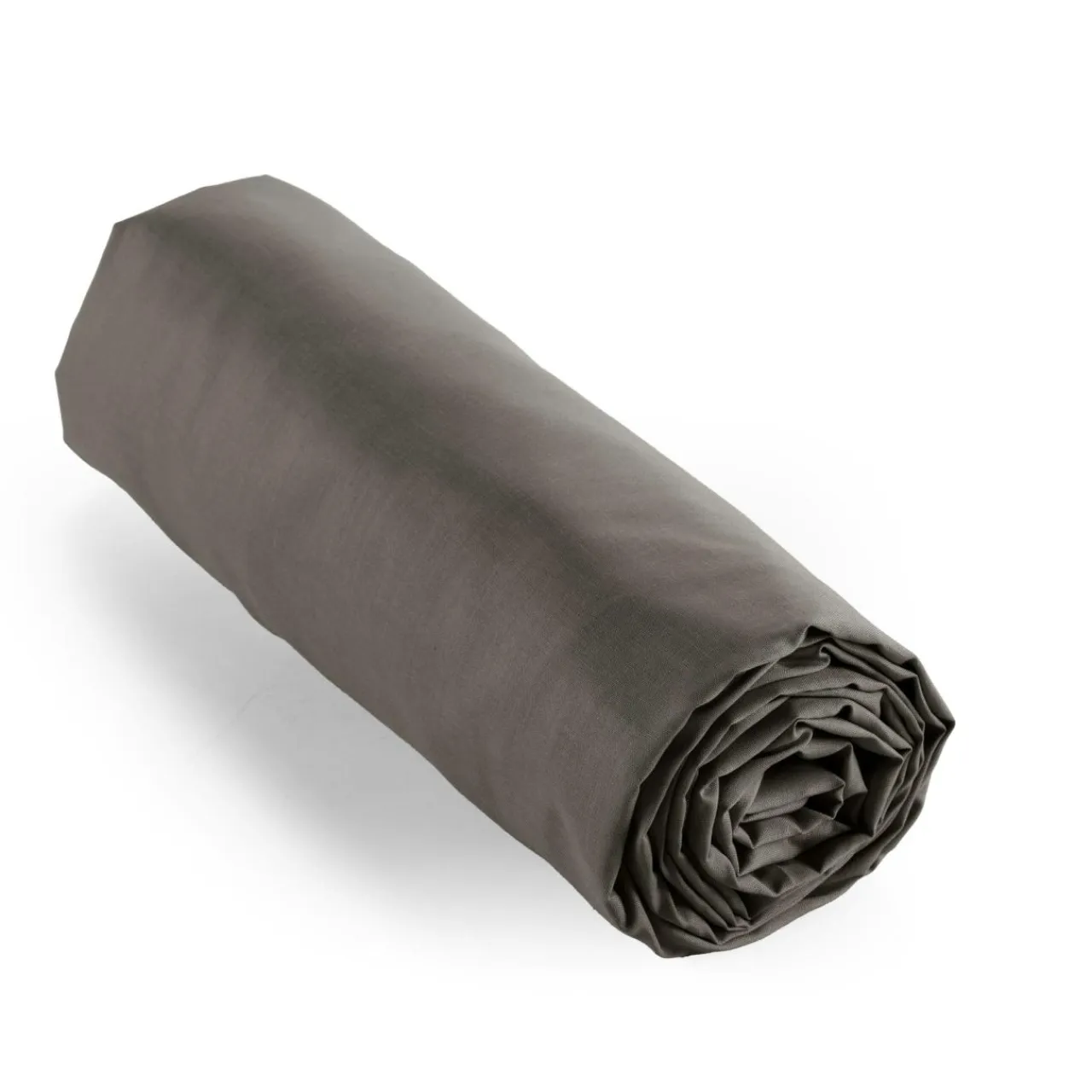 EMINZA Drap housse percale de coton (160 x 200 cm) Cali Gris Anthracite