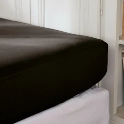 EMINZA Drap housse percale de coton (180 x 200 cm) Cali Noir Best