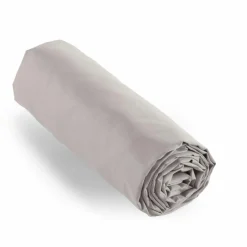 EMINZA Drap housse percale de coton (90 x 200 cm) Cali Gris clair Sale