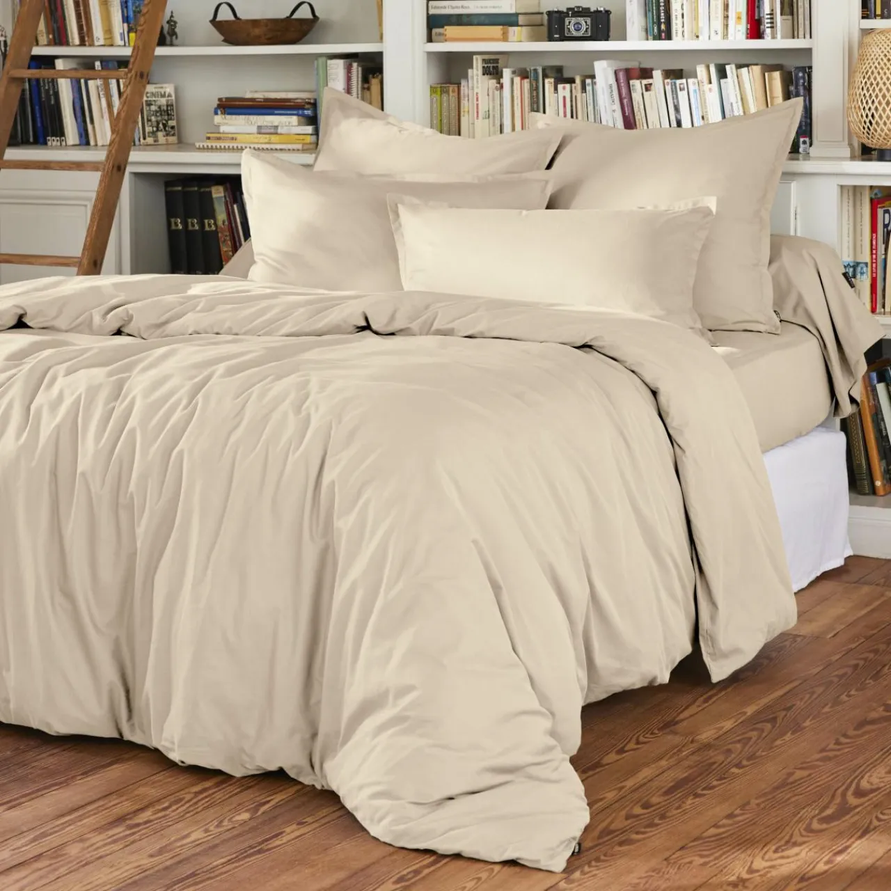 EMINZA Drap housse percale de coton (90 x 190 cm) Cali Beige Discount