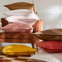 EMINZA Drap housse percale de coton (140 x 200 cm) Cali Terracotta