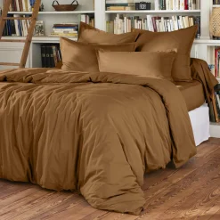 EMINZA Drap housse percale de coton (180 x 200 cm) Cali Camel Hot