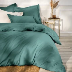 EMINZA Drap housse percale de coton (90 x 200 cm) Cali Bleu canard Hot