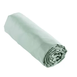EMINZA Drap housse percale de coton (200 x 200 cm) Cali Vert Eucalyptus Sale