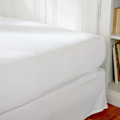 EMINZA Drap housse percale de coton (90 x 200 cm) Cali Blanc Sale