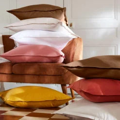 EMINZA Drap housse percale de coton (140 x 200 cm) Cali Marron Chocolat