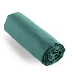 EMINZA Drap housse percale de coton (90 x 190 cm) Cali Bleu canard Outlet