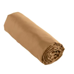 EMINZA Drap housse percale de coton (200 x 200 cm) Cali Camel Discount