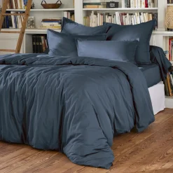 EMINZA Drap housse percale de coton (90 x 190 cm) Cali Bleu marine Online