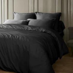 EMINZA Drap housse satin de bambou (160 x 200 cm) Sienna Noir Outlet