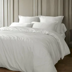 EMINZA Drap housse satin de bambou (160 x 200 cm) Sienna chantilly Blanc Hot