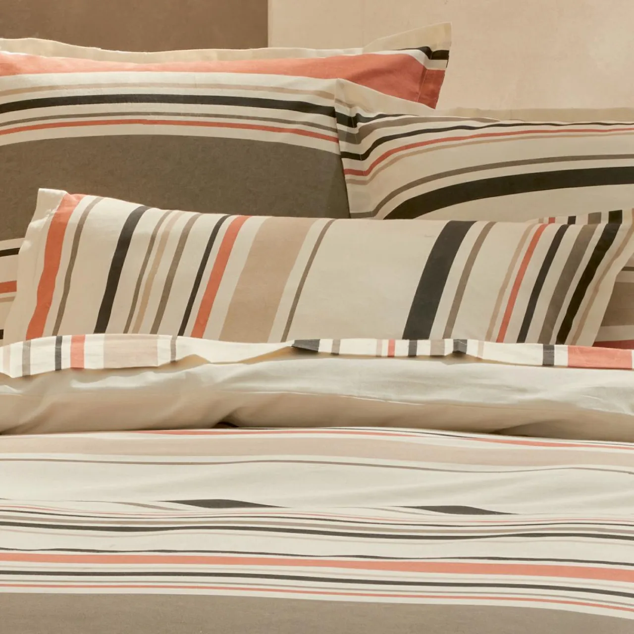 TRADI LINGE Drap plat coton lavé (240 x 310 cm) Hugo Corail Orange Online
