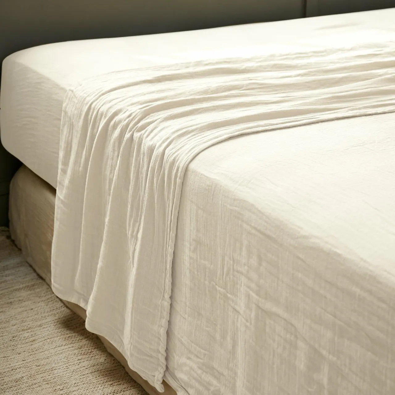EMINZA Drap plat gaze de coton (270 x 300 cm) Gaïa pampa Beige Sale