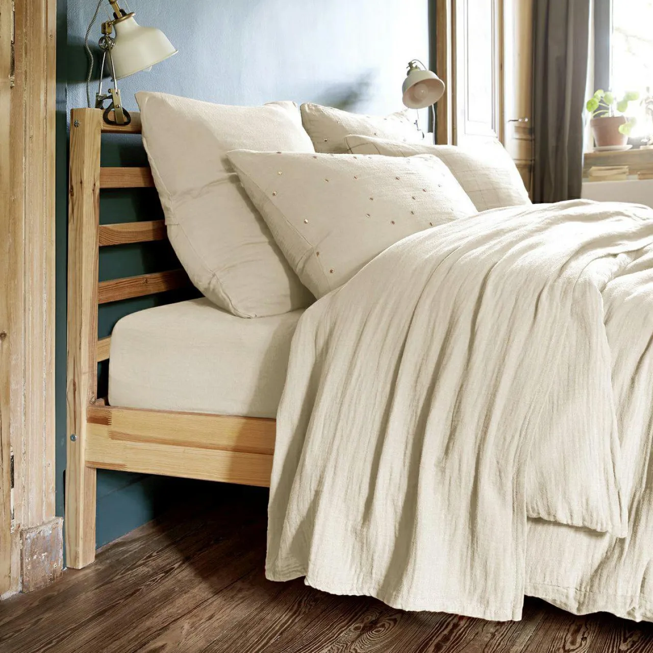 EMINZA Drap plat gaze de coton (270 x 300 cm) Gaïa pampa Beige Sale