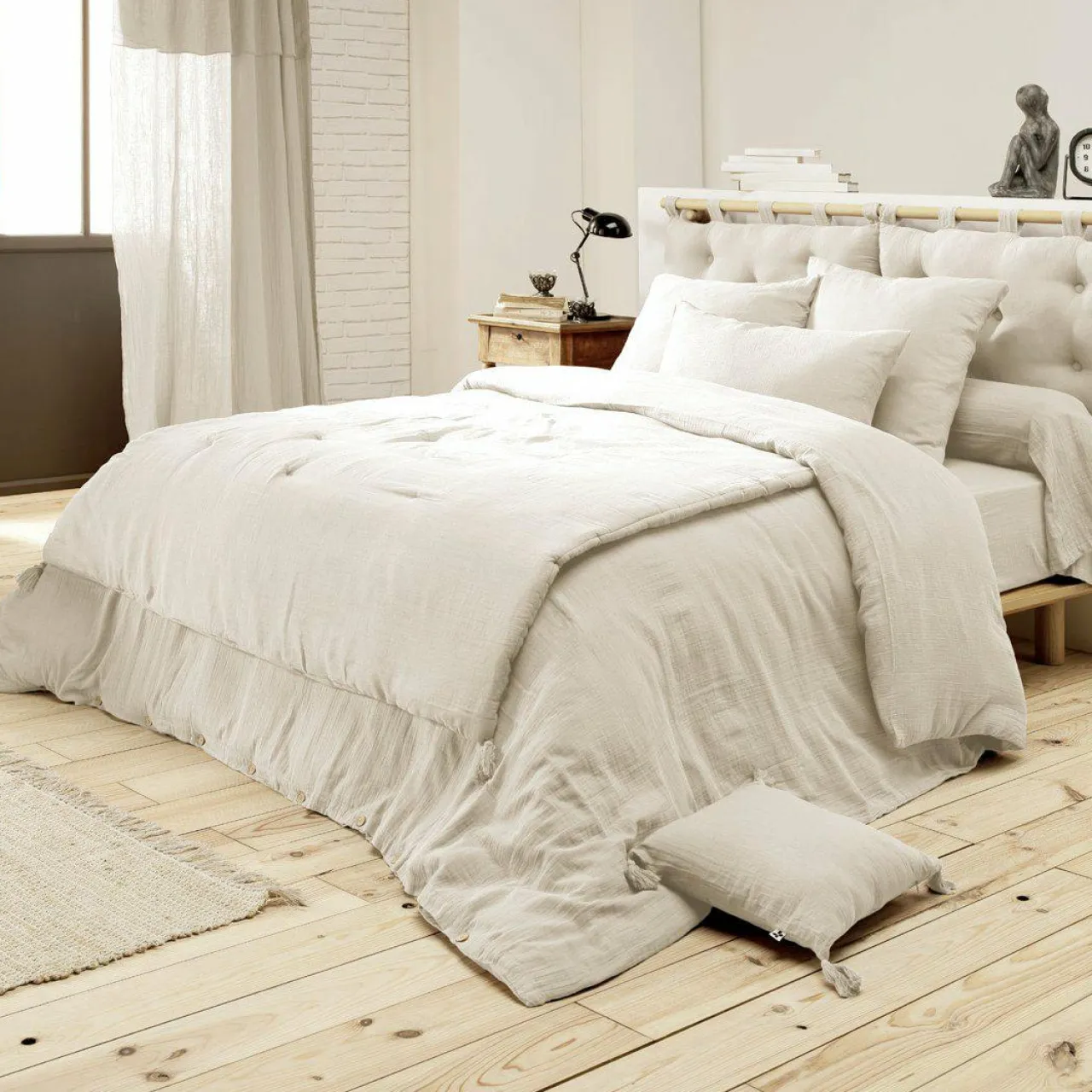 EMINZA Drap plat gaze de coton (270 x 300 cm) Gaïa pampa Beige Sale