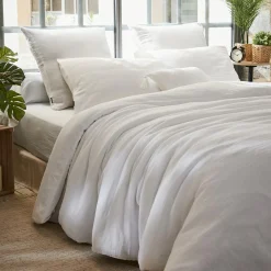 EMINZA Drap plat gaze de coton (270 x 300 cm) Gaïa chantilly Blanc Discount