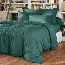 EMINZA Drap plat percale de coton (180 x 290 cm) Cali Bleu canard Sale