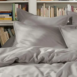 EMINZA Drap plat percale de coton (180 x 290 cm) Cali Gris clair Sale