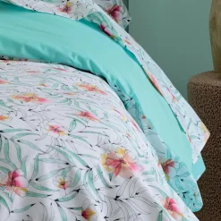 TRADI LINGE Drap plat percale de coton (280 x 325 cm) Roxane Multicolore Sale