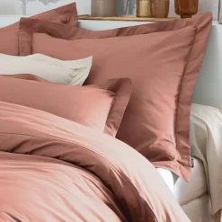 EMINZA Drap plat percale de coton (180 x 290 cm) Cali Bois de rose Rose clair Outlet