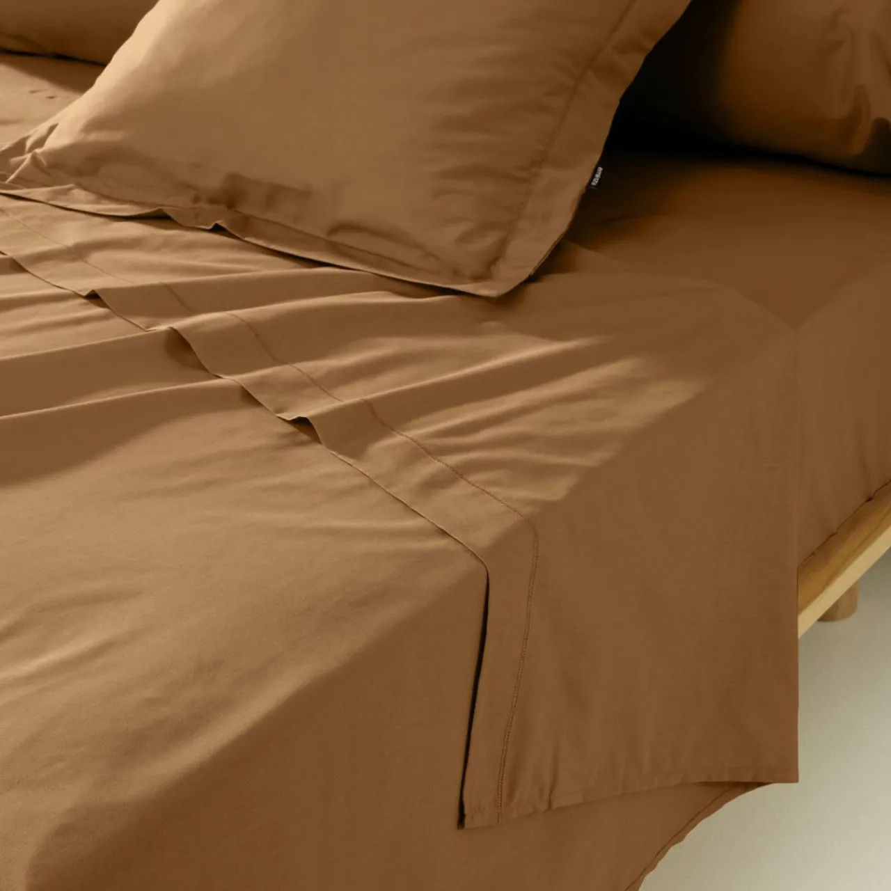 EMINZA Drap plat percale de coton (180 x 290 cm) Cali Camel Best