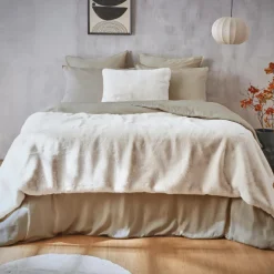 EMINZA Édredon fausse fourrure (90 x 220 cm) Finn Blanc Outlet