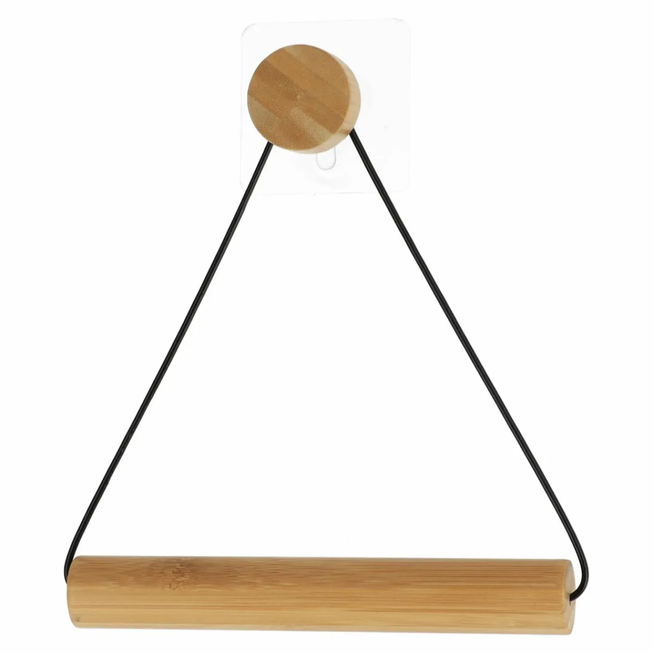 TENDANCE Dérouleur de papier toilette adhésif métal et bambou Easy Chic Noir Hot