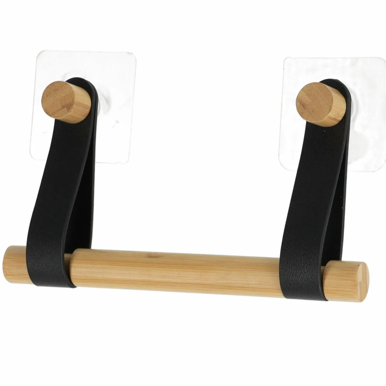 TENDANCE Dérouleur de papier toilette adhésif easy Chic simili cuir Noir