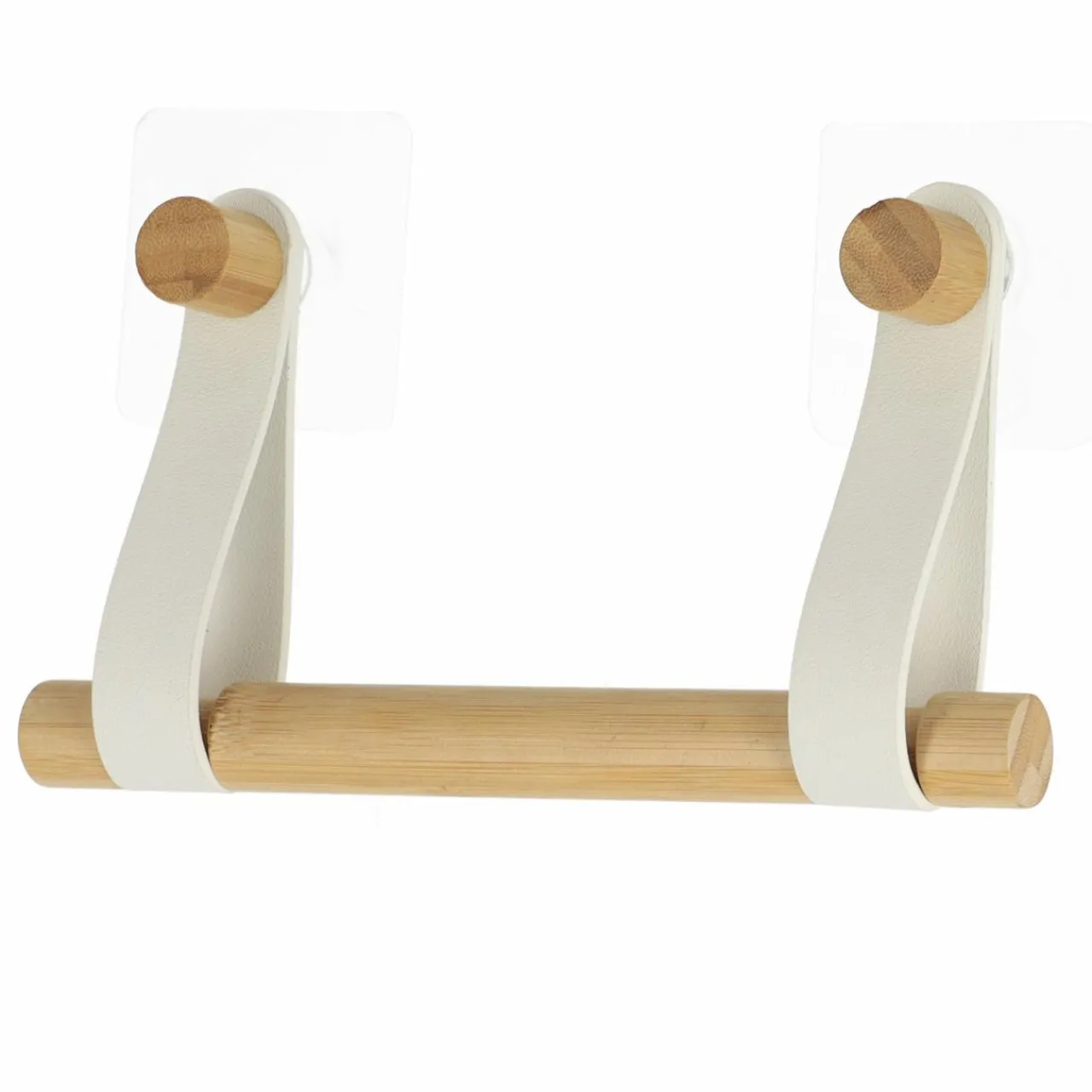 TENDANCE Dérouleur de papier toilette adhésif easy Chic simili cuir Blanc
