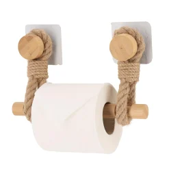 TENDANCE Dérouleur de papier toilette adhésif bambou et lanières cordes Naturel New