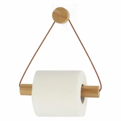 TENDANCE Dérouleur de papier toilette adhésif métal et bambou Easy Chic Caramel Discount